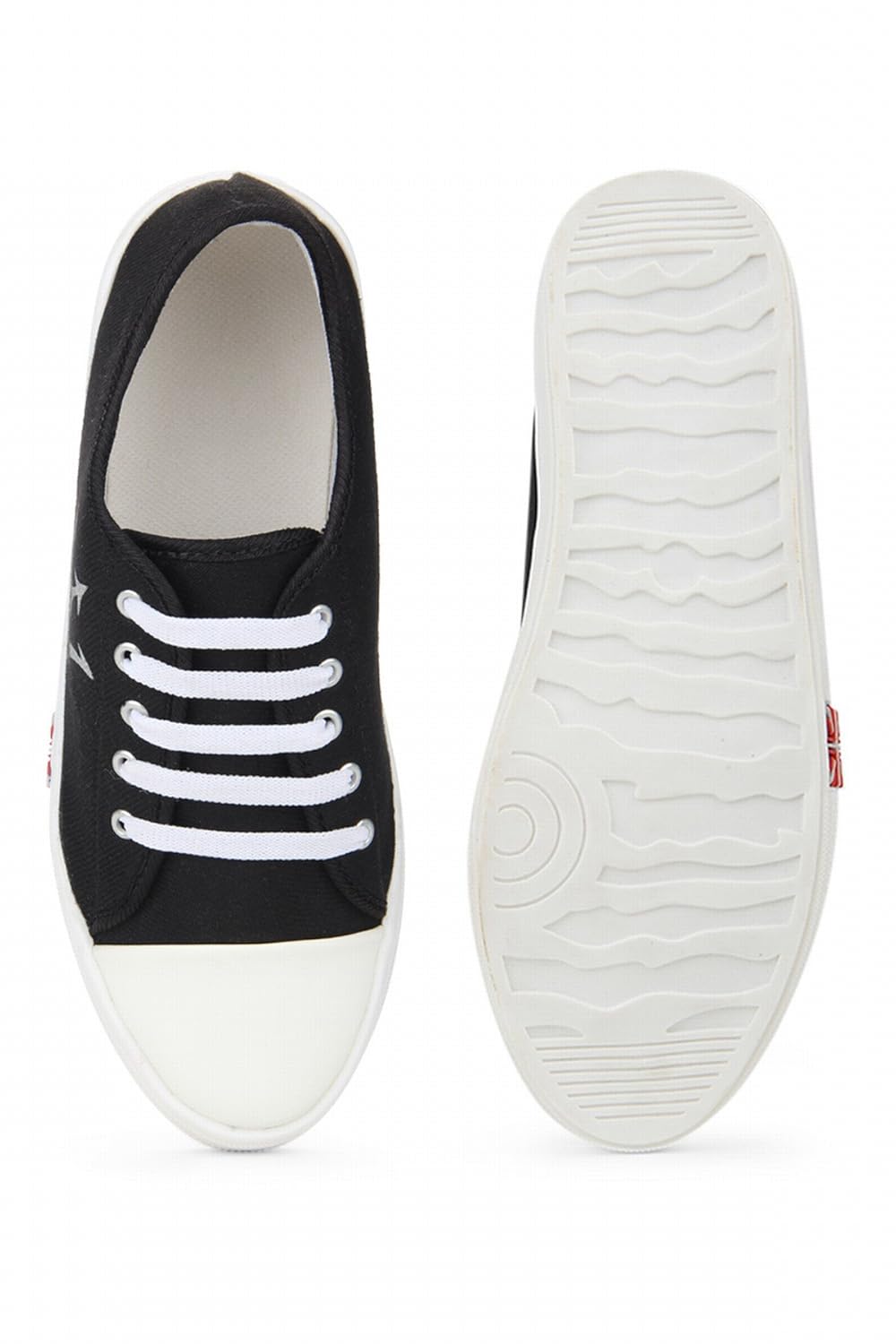 zapatoz womens fabric black color casual shoe