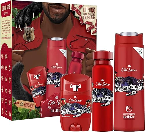 Old Spice Gift Set For Men With Night Panther Deodorant Spray, Deodorant Stick And Shower Gel