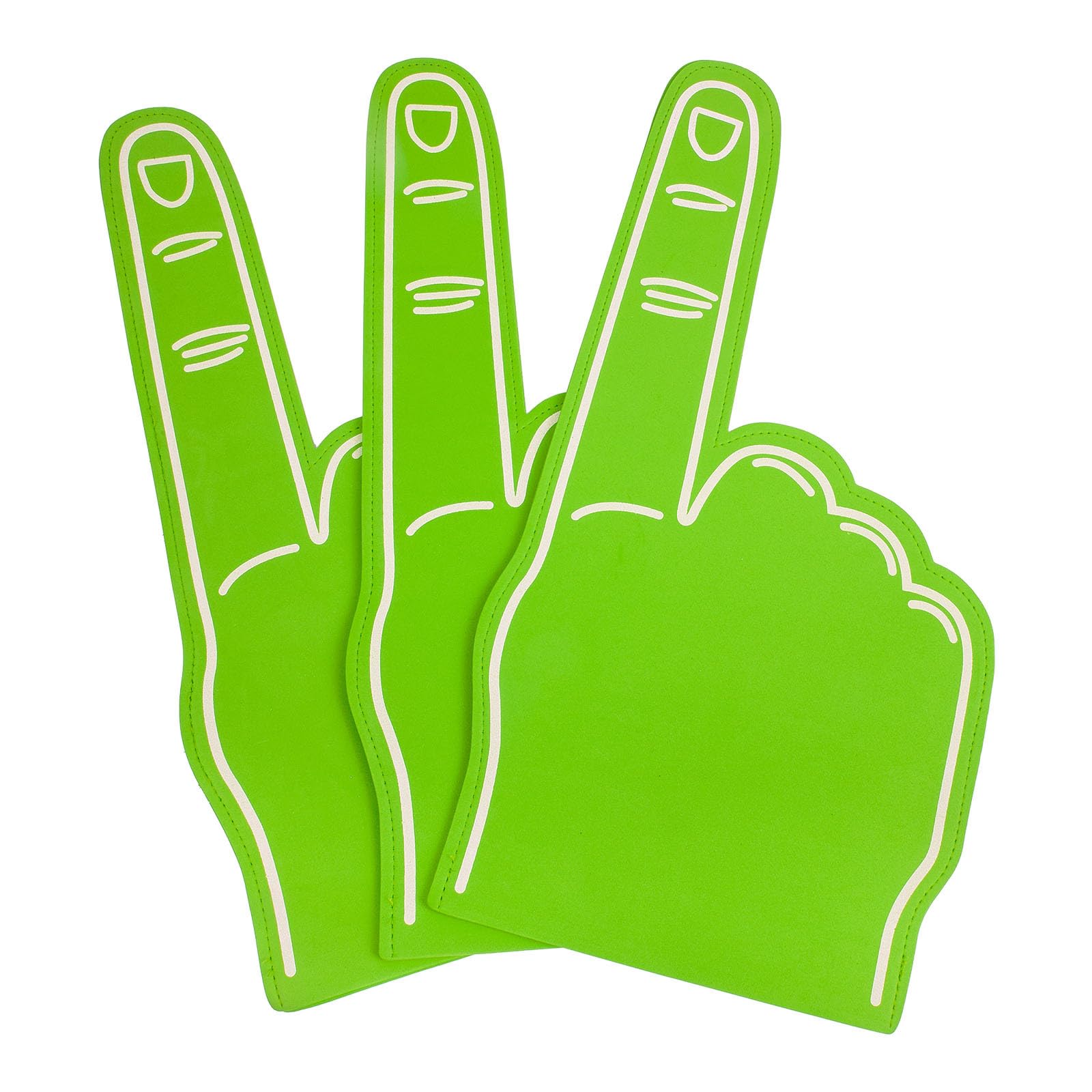 Homoyoyo 3PCS Foam Finger Cartoon Giant Cheering No. 1 Foam Finger for Sports Event Games Celebration Soccer Cheerleading Cheer Props(Light Green)