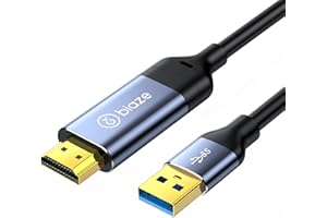 biaze USB 3.0 to HDMI Cable 5Ft, 1080P 60Hz 5Gbps High Speed Cable for Connecting Laptop/PC/PS5/Xbox/Switch to TV/Monitor/Projector, Screen Mirroring and Display Extension (USB to HDMI)