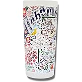 Catstudio Drinking Glass, Alabama Frosted Glass Cup for Kitchen, Drinking Glasses, 15oz Dishwasher Safe Tumbler for Alabama Lovers