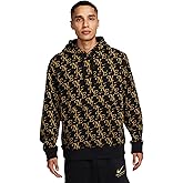 Nike Mens Club Monogram Lifestyle Pullover Hoodie (US, Alpha, X-Large, Regular, Regular, Standard, Black/Gold)