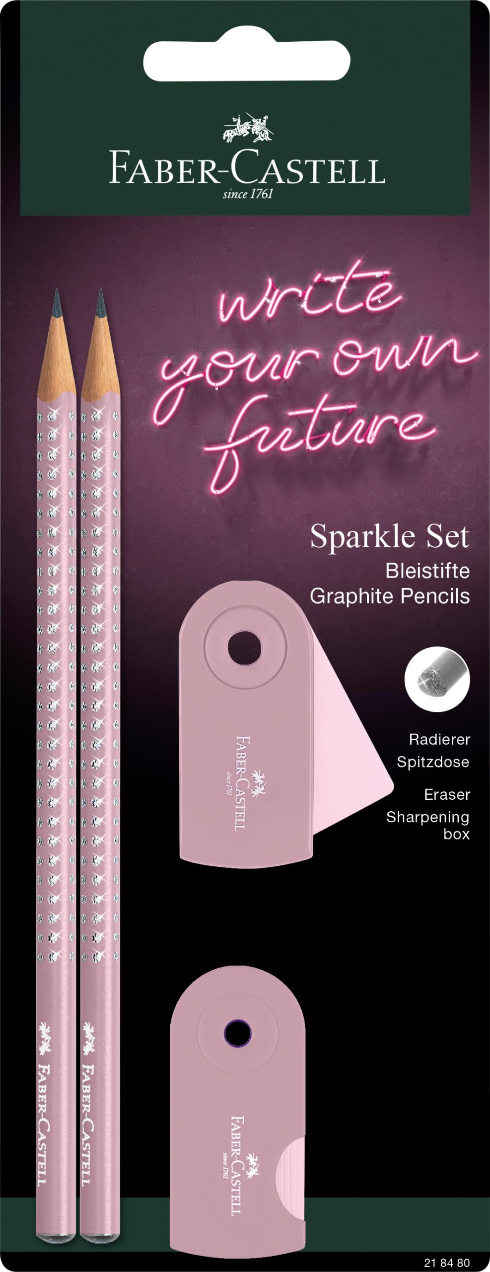 Faber-Castell 2 Pencil Set - Sparkle Rose Shadows/Dapple Grey 4 Piece Set Pink 218480