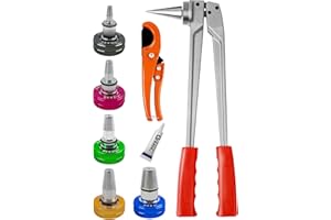 AMZCNC PEX Tube Expansion Tool Kit Manual Expander Tool Kit Meets ASTM F1960 Standard with 1/2" 3/4" 1" Expansion Heads and T