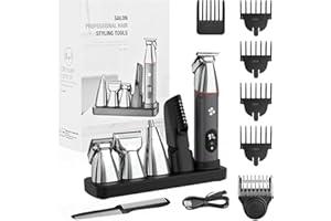 Telfun Beard Trimmer for Men, Electric Razor IPX7 Waterproof Beard Trimming Kit with Mustache Nose Ear Body Facial, Shaving Kit for Cordless Hair Trimmer, Hair Clippers, Gifts for Men