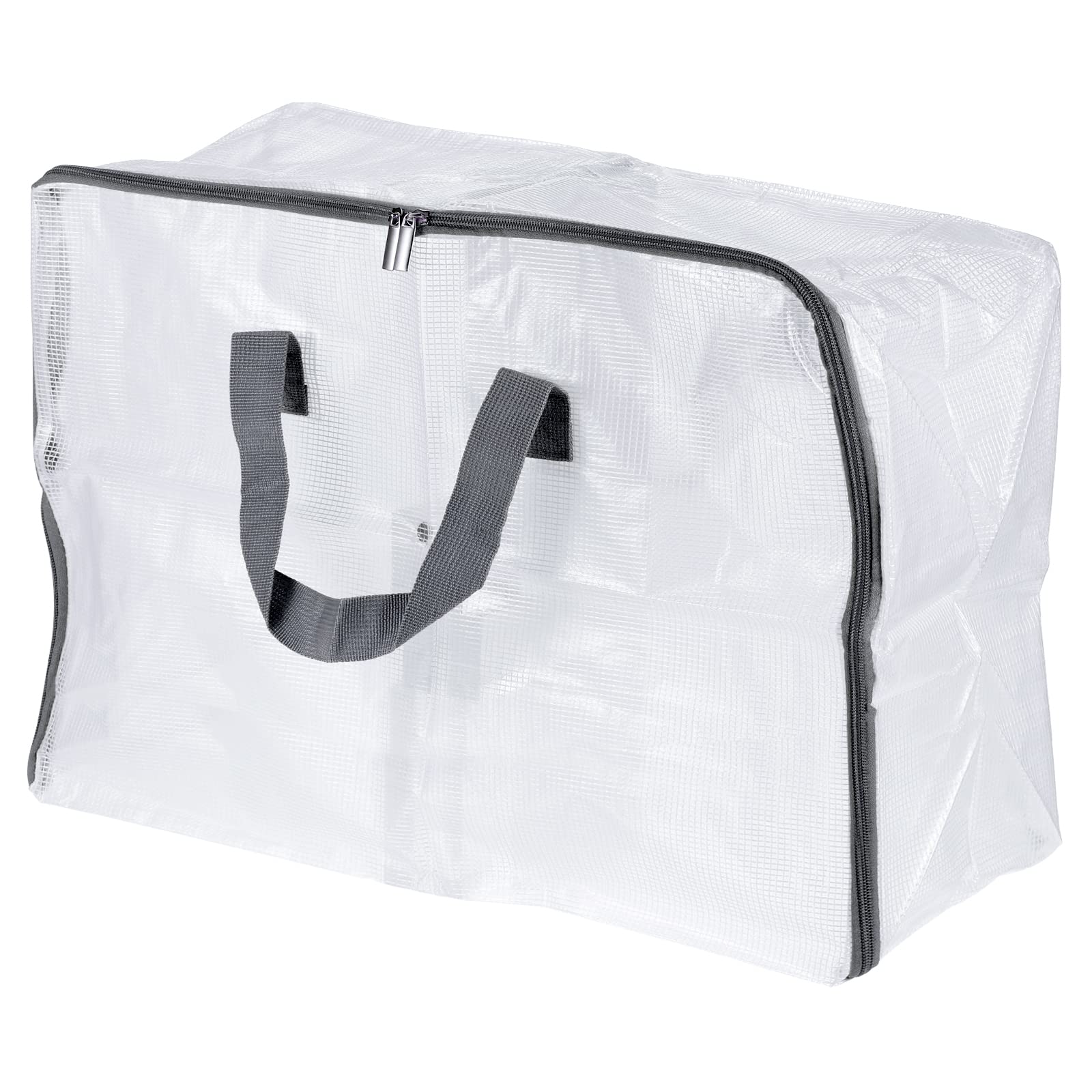 PATIKIL Closet Storage Bags, Large Size Clothes Blanket Organizer Foldable Moving Tote Bag for Bedding, Gray