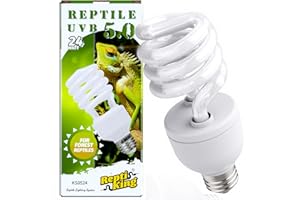 ReptiKing UVB Reptile Light, UVB5.0 24W, UVA UVB Reptile Light Bulb Lamp for Turtle Snake Lizard Leopard Gecko,Crested Gecko, UVB Bulbs for Tropical Reptiles