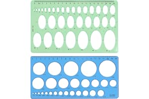 CAIQICOME Circle Template Circle Stencil Circle Template for Drawing Round Drafting Drawing Templates Drafting Stencils Tools Geometry Circle Templates for Office School Drawing Design Measuring 2 Pack