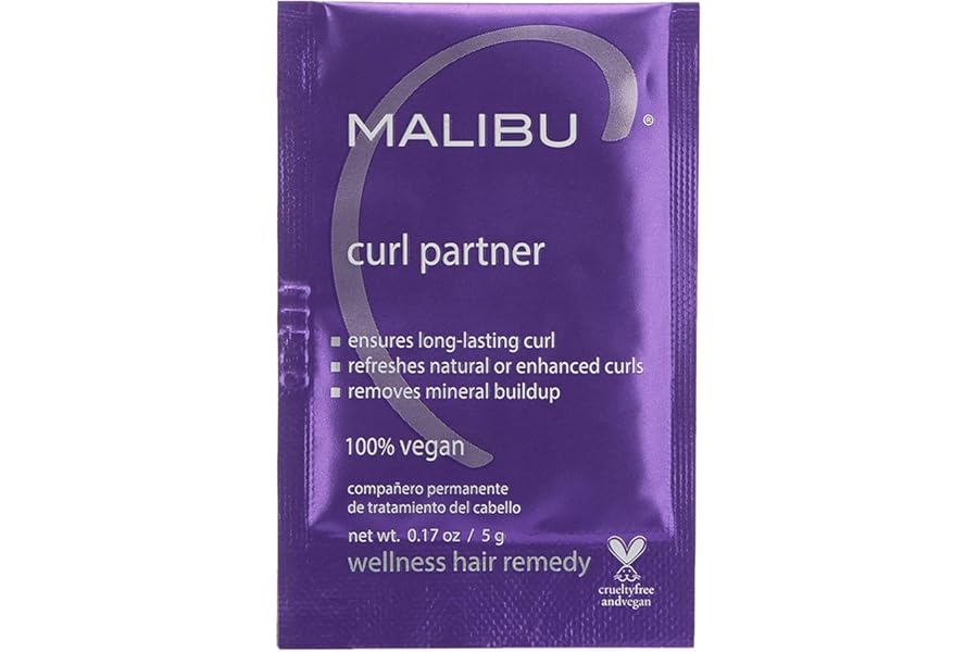 Malibu C Curl Partner Wellness Remedy (1 Packet) – Removes Mineral Build up for Healthier + Bouncier Curly Hair – Contains Gentle Antioxidants for Curly Hair Care