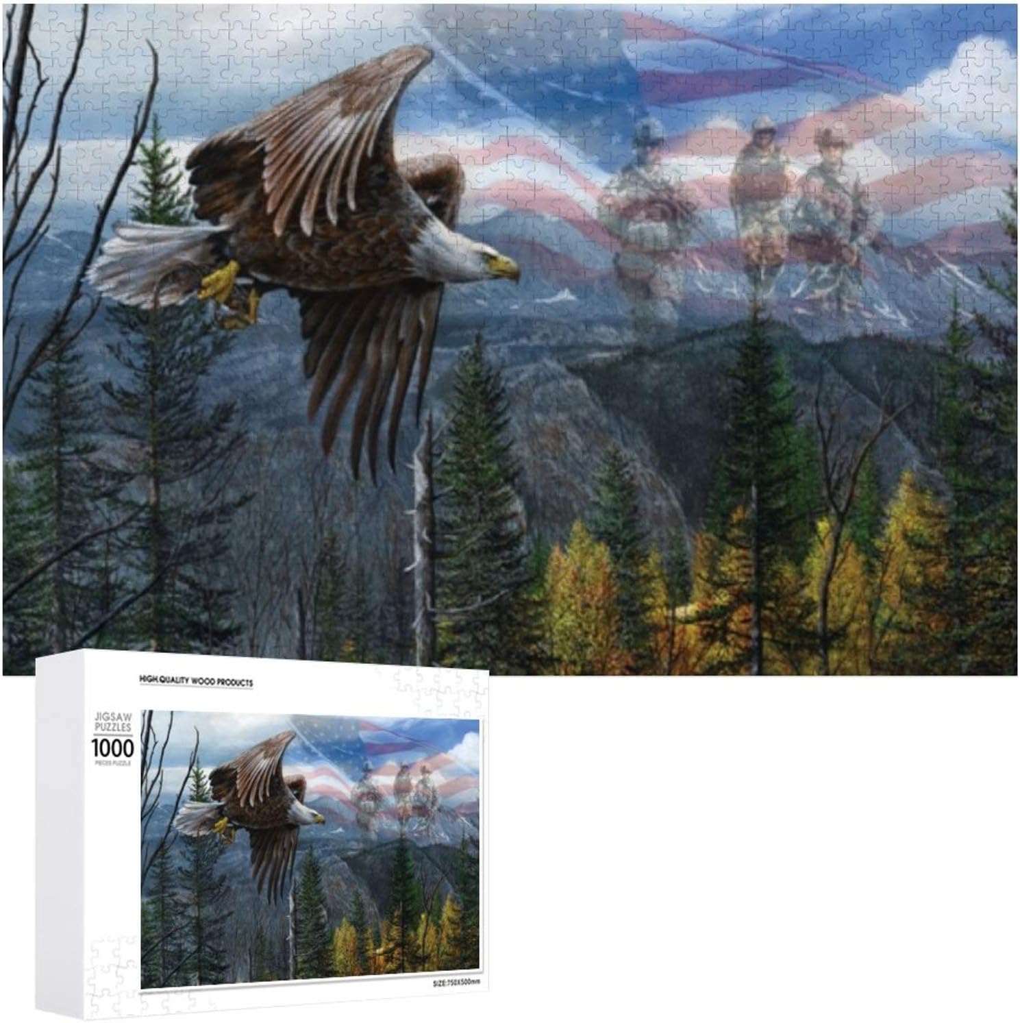 1000 PCS Wooden Puzzle - May Freedom Fly Forever Jigsaw Puzzles - Educational Fun Game for Adults and Kid - Family Decorations Pattern Toy - Wall Art Home Decor Jigsaw Puzzles