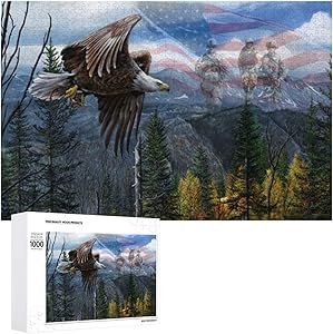 1000 PCS Wooden Puzzle - May Freedom Fly Forever Jigsaw Puzzles - Educational Fun Game for Adults and Kid - Family Decorations Pattern Toy - Wall Art Home Decor Jigsaw Puzzles