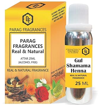 Parag Fragrances 25ml Gul Shamama Henna Attar With Fancy Empty Bottle (Alcohol Free, Long Lasting, Natural Attar) Also Available in 50/100/200/500 pack