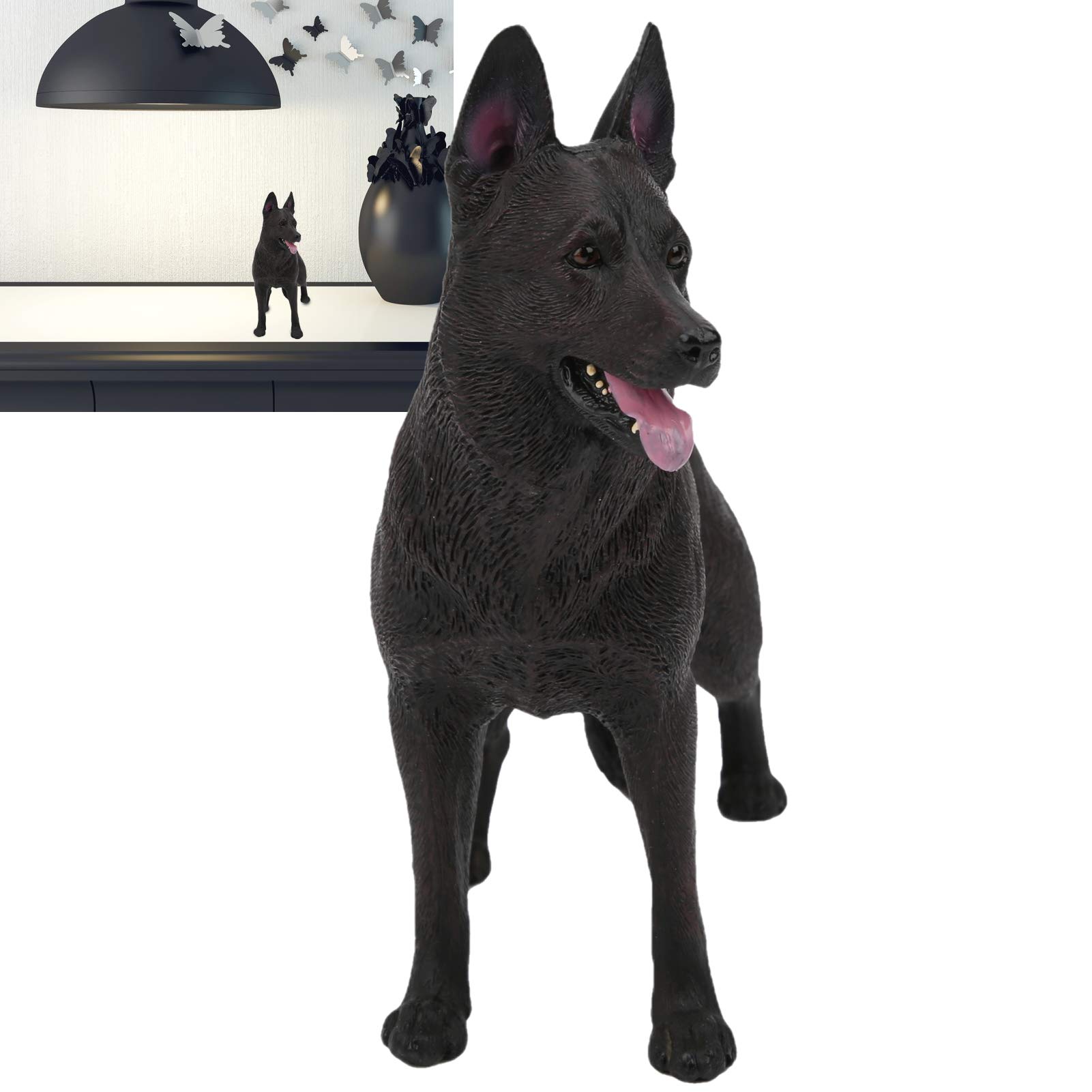 ciciglow German Shepherd Model, PVC Simulation Lovely Dog Model, Beautiful for Decoration Office Home Present(884)