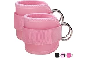 Anemeeoke Fitness Ankle Straps for Cable Machine, Kickbacks Glute Workouts, Lower Body Exercises, Adjustable Leg Straps with Neoprene Padding Men Women