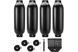 Affordura Boat Fender 4 Pack Boat Bumpers Fenders with 4 Ropes, Boat Bumpers for Pontoon Boat Fenders Inflatable