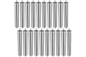 Tandefio 20 Pcs Conveyor Rollers 10" Length 1.5" Diameter Galvanized Steel Conveyor Belt Rollers Gravity Transmission Replacement Part for Canoe Kayak Woodworking Heavy Goods Support