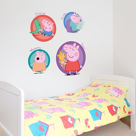 Peppa Pig S And Family Wall Stickers Badges Official Peppa