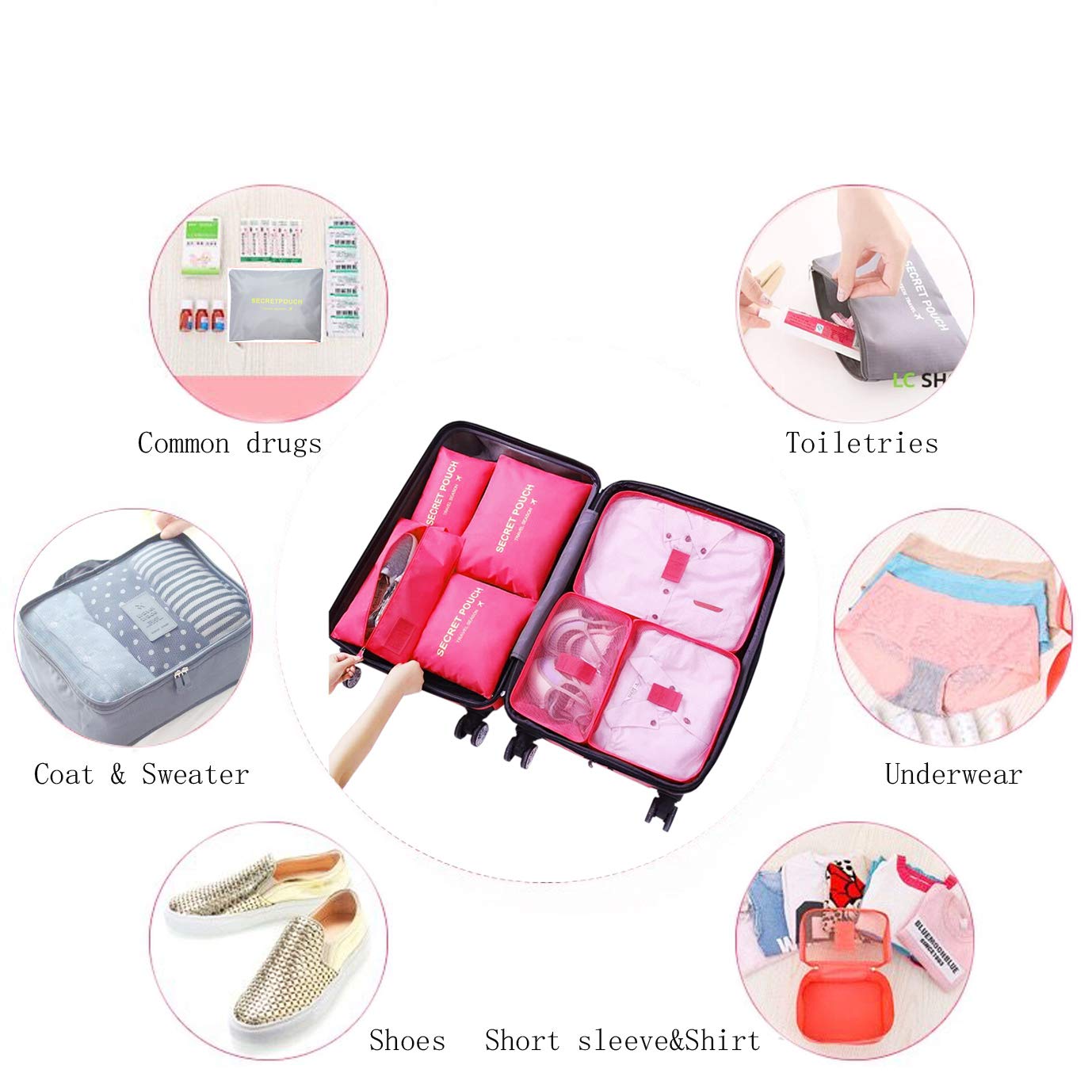 pink flamingo packing cubes