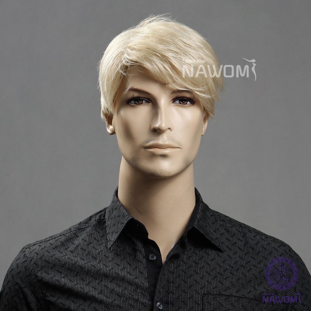 High Quality New Fashion Handsome Western Men Short Blond Wigs
