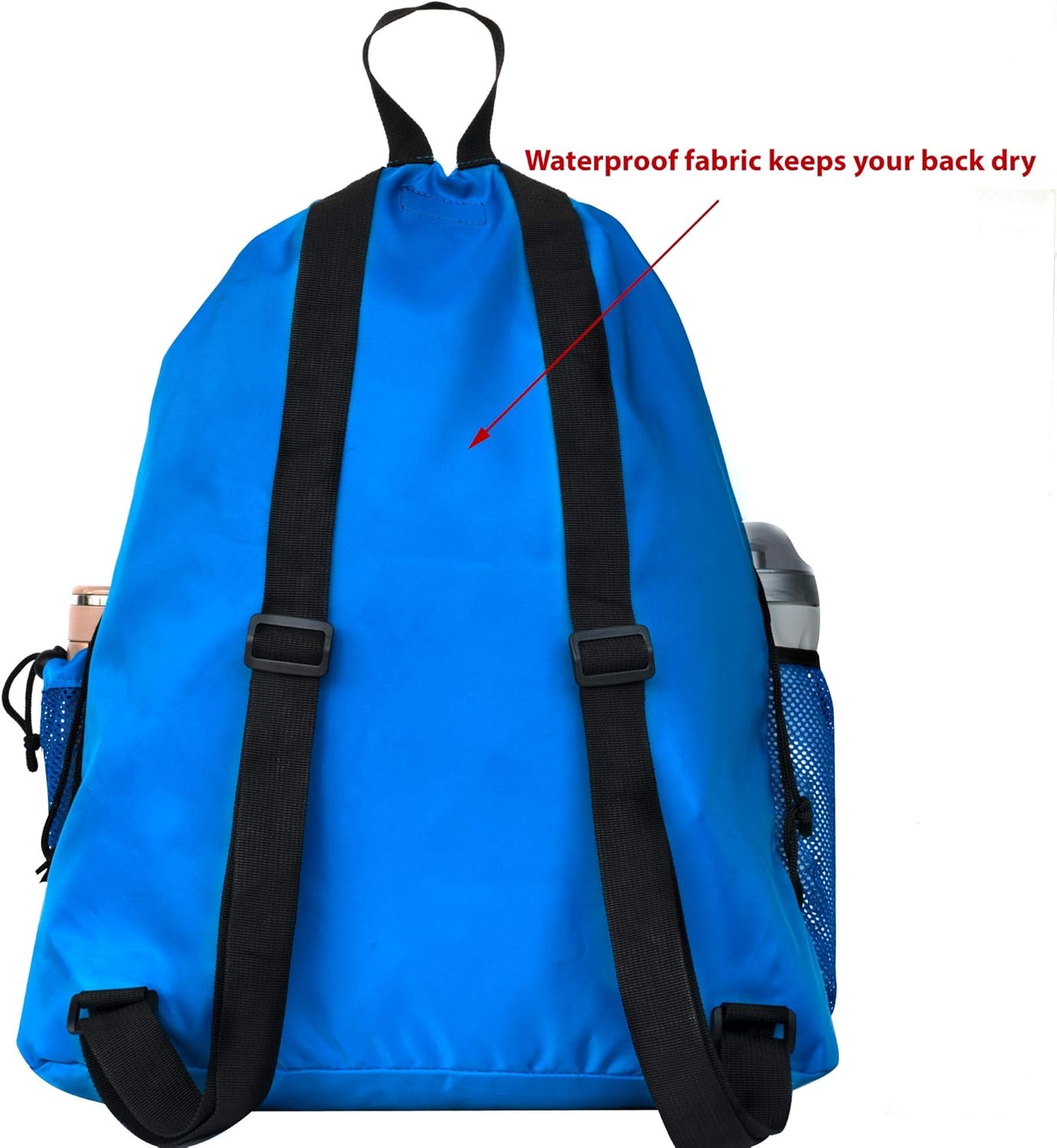 ButterFox Large Swimming Equipment Mesh Bag with Separated Waterproof Dry Compartment, Dry and Wet Separated (Blue): Sports & Outdoors