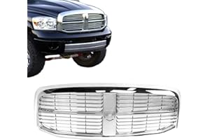CarPartsDepot Front Grille Grill All Chrome for 2006-2009 DODGE RAM 1500 2500 3500 Pickup Truck Fit CH1200281 55077778AF New