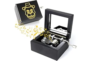 ROSIKING Black Wooden Music Box Classical Musical Boxes Christmas Birthday Valentine's Day Gifts for Lover Boy Girl Friend Pl