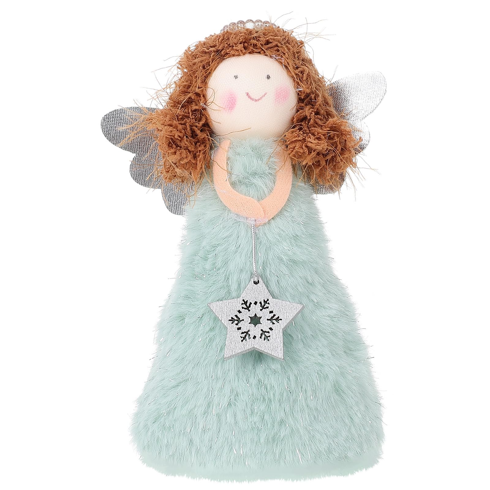 SOIMISS Angel Christmas Tree Topper, Angel Tree Topper Christmas Decoration, 14 cm Xmas Fairy Tree Topper Ornament for Home, Table, Indoor Christmas Tree New Year Holiday Decor, Blue