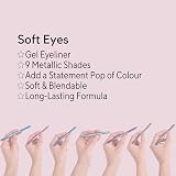 W7 Soft Eyes Gel Eyeliner 2Pcs Metallic Liner Pencil High Impact Royal Purple view 6