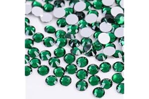 KDKYY 3000 Pieces SS12 3mm Flatback Rhinestones Clear Glass Round Gems Crystals for Nail Art DIY Crafts Clothes Shoes Bags （Dark Green）