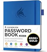 Clever Fox Password Book with Alphabetical Tabs Royal Blue Large 18x25 cm