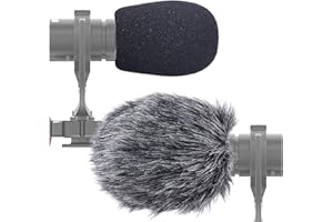 Furry Windscreen Muff, Mic Pop Filter/Foam Wind Cover fits Rode VideoMicro Videomic Me-L Shotgun Microphone by SUNMON (2 PACK