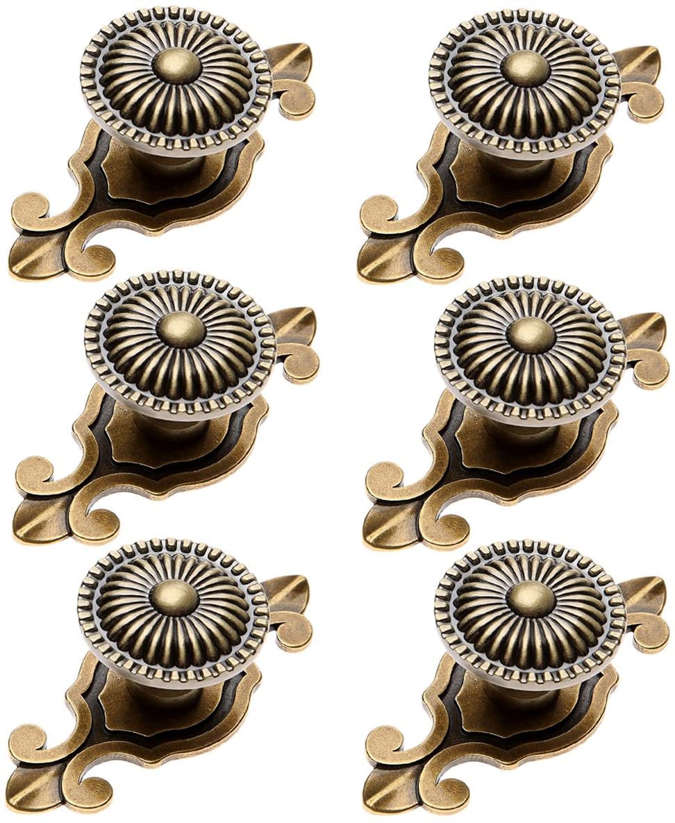 MayGreeny Euro Style 6 Pack Kitchen Cabinet Knobs Pull Vintage Drawer and Dresser Round Handles for Cupboard Dresser Closet Wardrobe (Bronze)