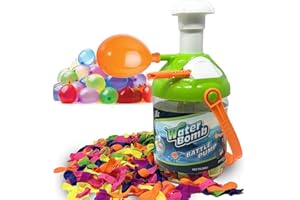 LIBERTY IMPORTS Water Balloon Pump with Easy Fill Tying Tool - Kids Toy Portable Ballon Filler Inflator with 300 Play Balloons