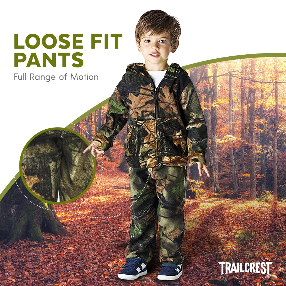 TrailCrest Treel Infant - Toddler Camo Full Zip Hoodie Sweatshirt Fleece Jacket & Pants Set