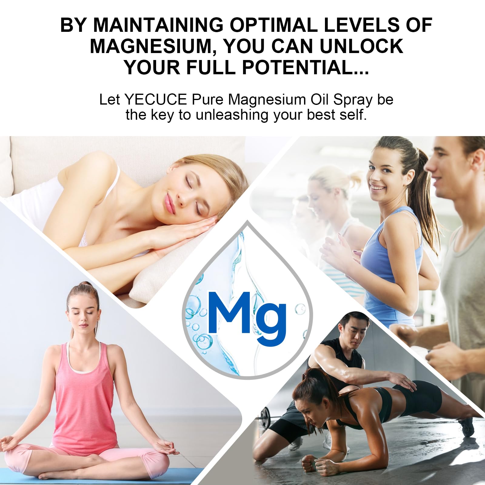 2Pack Pure Magnesium Oil Spray, Topical Magnesium Spray Glass Bottle, Organic Magnesium Spray for Feet, Nourish The Skin, Unclog Pores, Alleviate Hair Loss, 4 fl oz