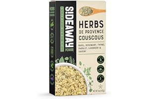 Sideaway Foods All Natural Couscous, Herbs De Provence Seasoning Blend, Quick & Convenient, Higher Protein than Rice, Ready in 5 Min, Pantry Item, 5oz (Pack of 6)