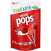 YumEarth Organic Pops Fruit Flavored Lollipops, 14 Count (Pack of 1) | Variety Pack, Allergy Friendly, Gluten Free, Non-GMO, Vegan, Dye Free, Bulk Bag