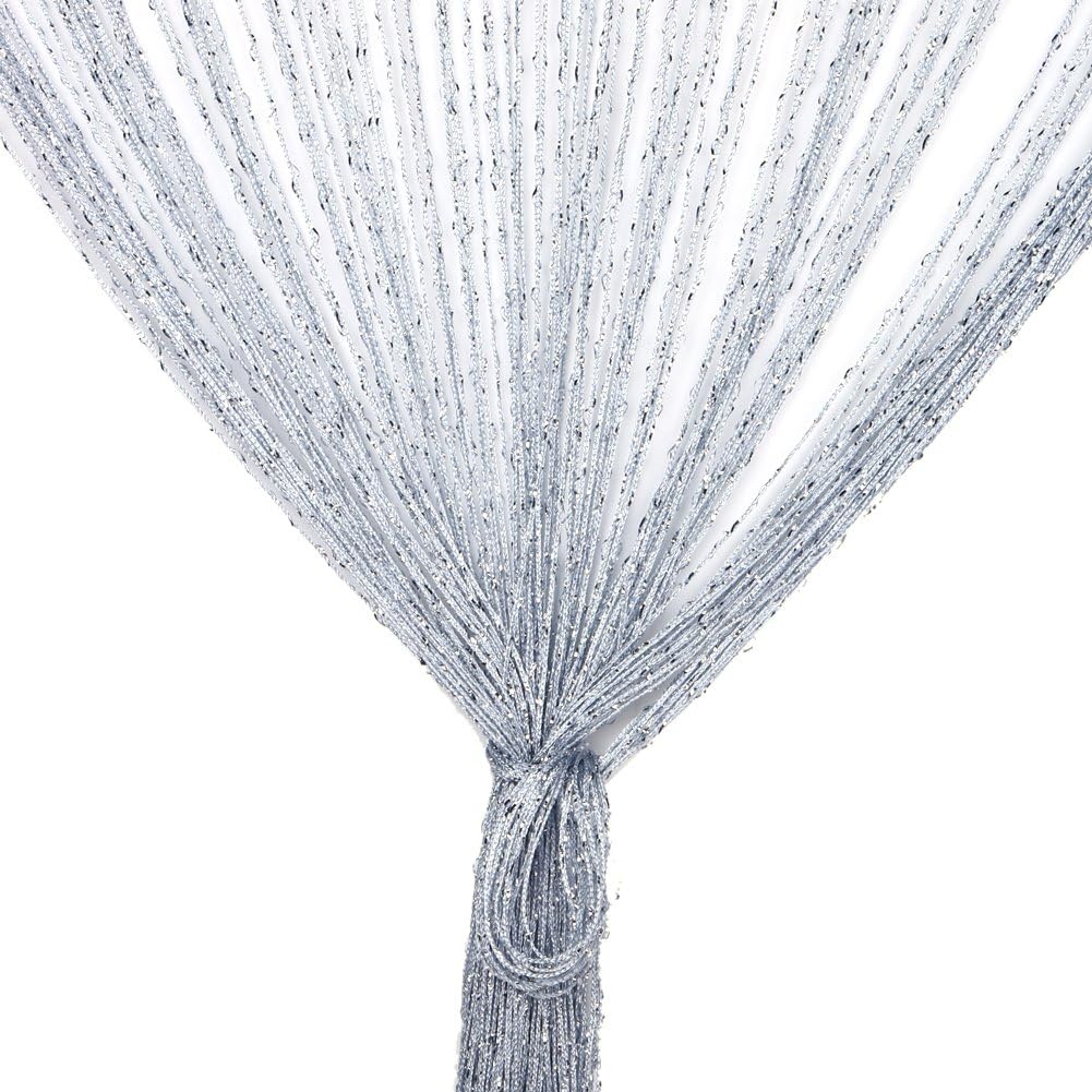 Vidillo String Curtain Butterfly Panel, Glitter Gold Door Wall Window Doorways Panel Fly Screen Fringe Room Divider Blinds