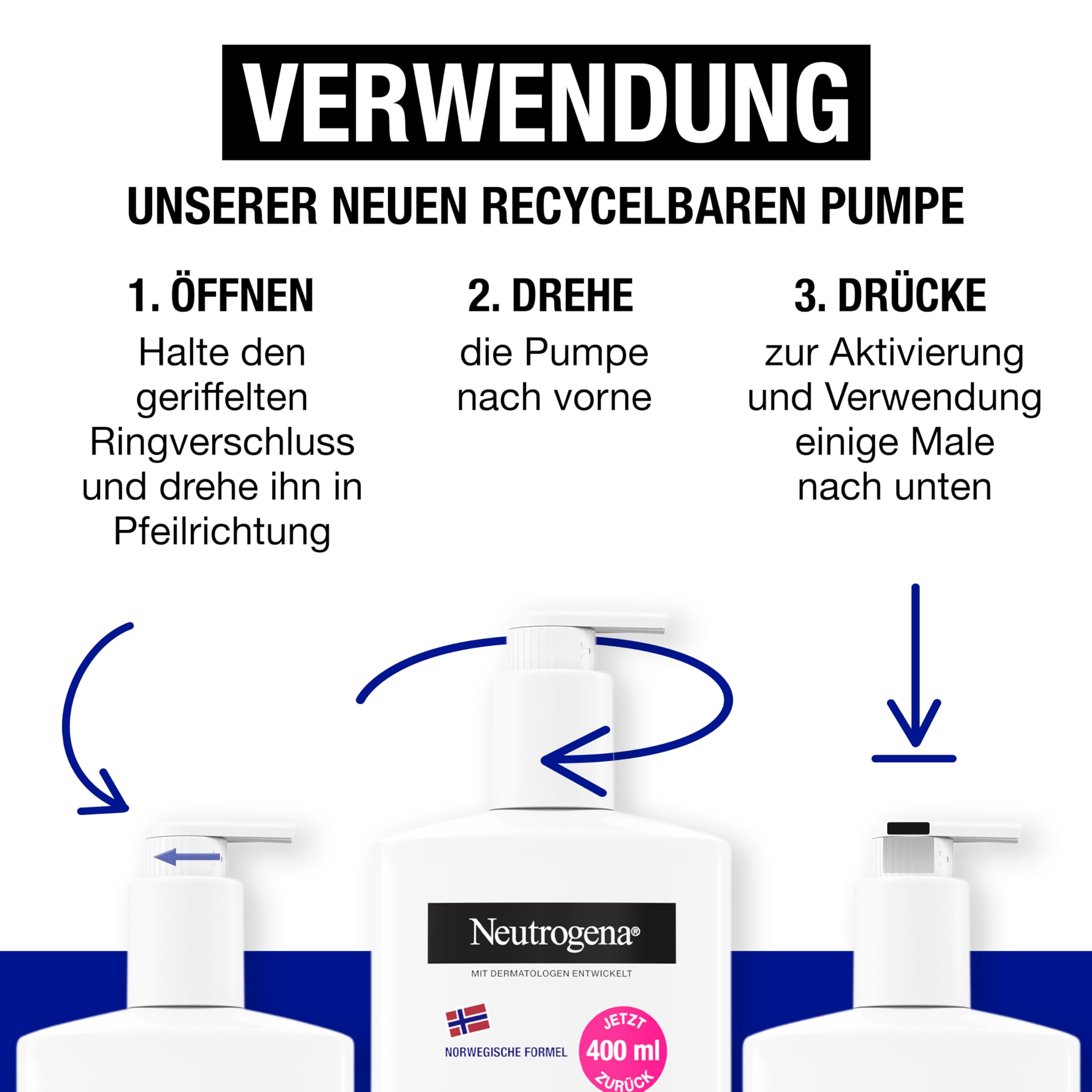 Neutrogena Norwegische Formel Deep Moisture Sensitive Bodylotion (400 ml) für trockene, empfindliche Haut mit 10 Prozent Glycerin + Pro-Ceramide Technologie 7
