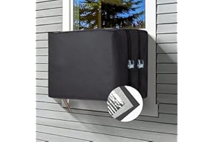 Window AC Insulation Cover for Outside Unit, Outdoor Dust-Proof and Waterproof, 3 Layers, 25.2"L × 18.6"H × 19.8"D - Black