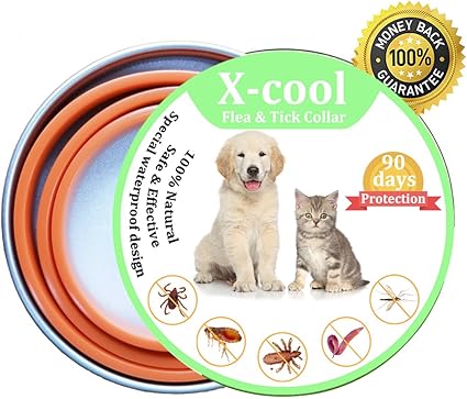 X Cool Collier Anti Puces Pour Chien Chat Sûr Et Sain Non Toxique Anti Allergie étanche Collier Antiparasitaire 50cm 90 Journées De Protection 50cm