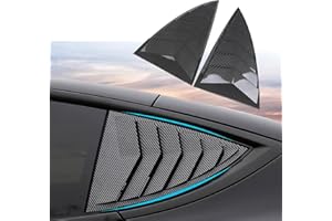 XTnueotr for Tesla Model Y Rear Side Window Cover Louver Sport Style, for Tesla Model Y 2021-2024 Exterior Decoration Accessories (Model Y-Glossy Carbon Fiber Pattern)