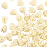 CTEAKOP 40 Pcs Flower Beads for Jewelry Making, Pretty Pikake Beads, Shell Bead for Jewelry Making, Acrylic Jasmine Bead for Crafts, Bracelets (White)
