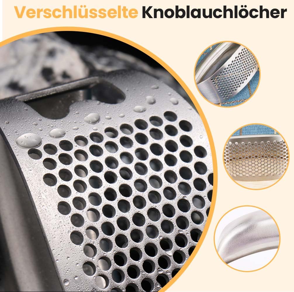 Premium Knoblauchpresse Aus Edelstahl, 2025 Neu Knoblauchwippe, Knoblauchpresse Spülmaschinenfest, Handlich & Leicht Zu Reinigen, Garlic Press Für Zerkleinert Knoblauch & Ingwer Mühelos (1) 3