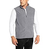 33,000ft Men's Fleece Vest, Lightweight Warm Zip Up Polar Vests Outerwear with Zipper Pockets, Sleeveless Jacket for Winter