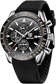 BENYAR Relógio masculino analógico de quartzo, cronógrafo, à prova d'água, luminoso, designer, relógio de pulso para negócios, trabalho, esporte, casual, com pulseira de silicone, elegante