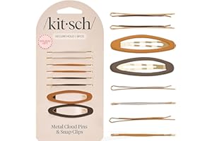 Kitsch Hair Clips for Women & Bobby Pins – Gold Metal Snap Hair Barrettes | Stylish, No Slip, Pain-Free | Ideal for Everyday Hairstyles | Ideal Gifts for Women - Sedona, 8pc Set