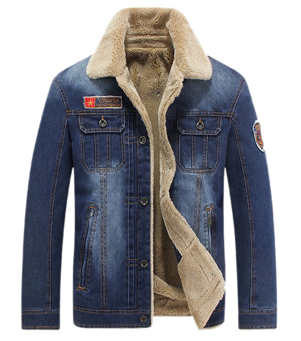 mens denim jacket with fur collar