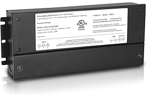 VANESA 150W Dimmable LED Driver 24V, 110V-277V AC to 24V DC Led Light Transformer Compatible with lutron and leviton Dimmer, TRIAC/Phase/0-10V/1-10V/Potentiometer/10V PWM 5 in 1 Dimming LED Driver, UL Listed