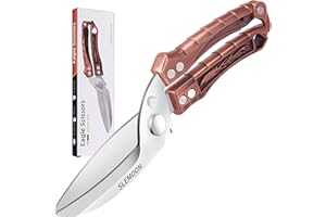 SLEMOON Kitchen Shears Heavy Duty Poultry Shears for Bone,Chicken,Turkey,Meat,Fish and Pizza Cutting Board Kitchen Scissors All Purpose for Food Ideal for Chef and Home Cooking,Dishwasher Safe Bronze